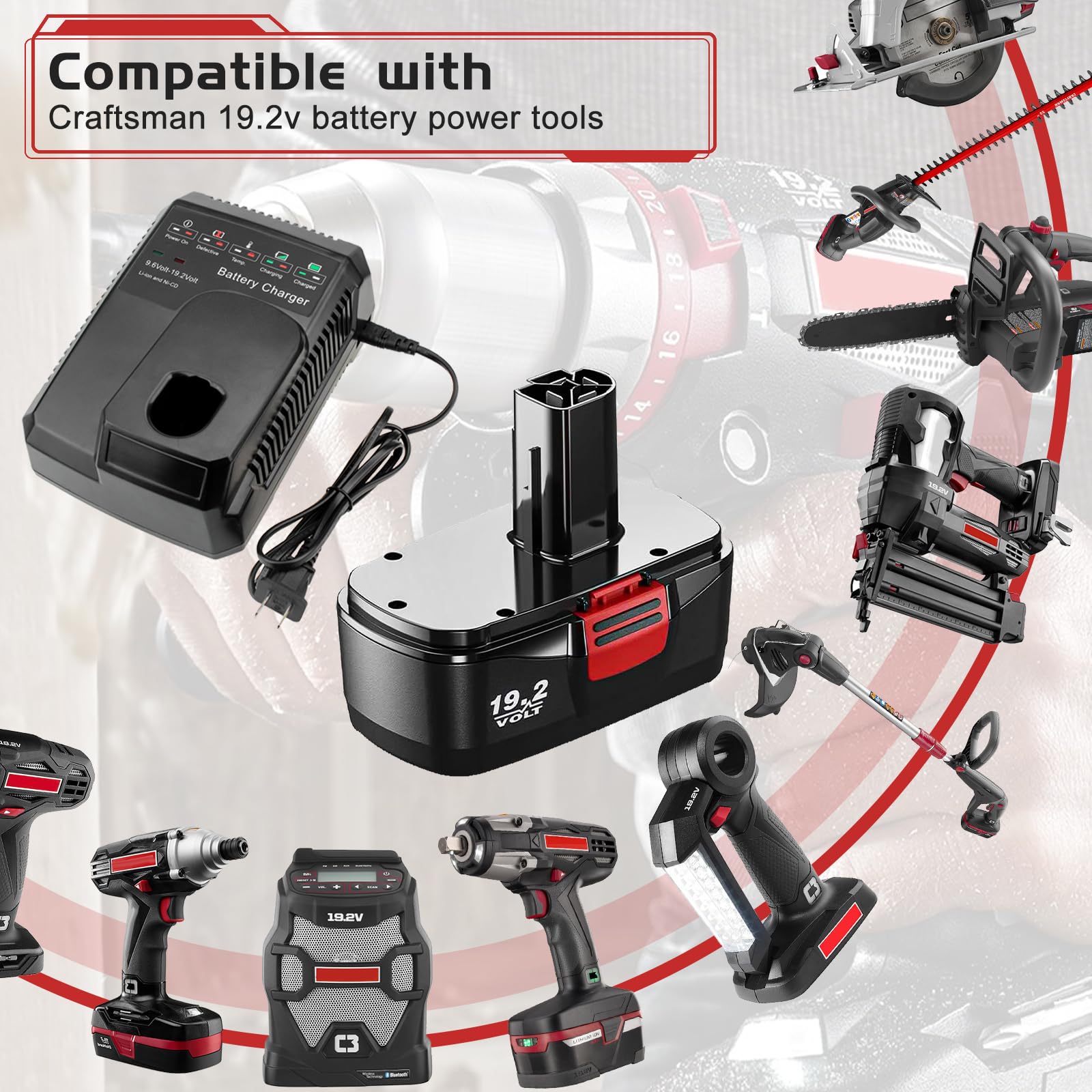 EnerMall 19.2V replacement battery specs and capacity