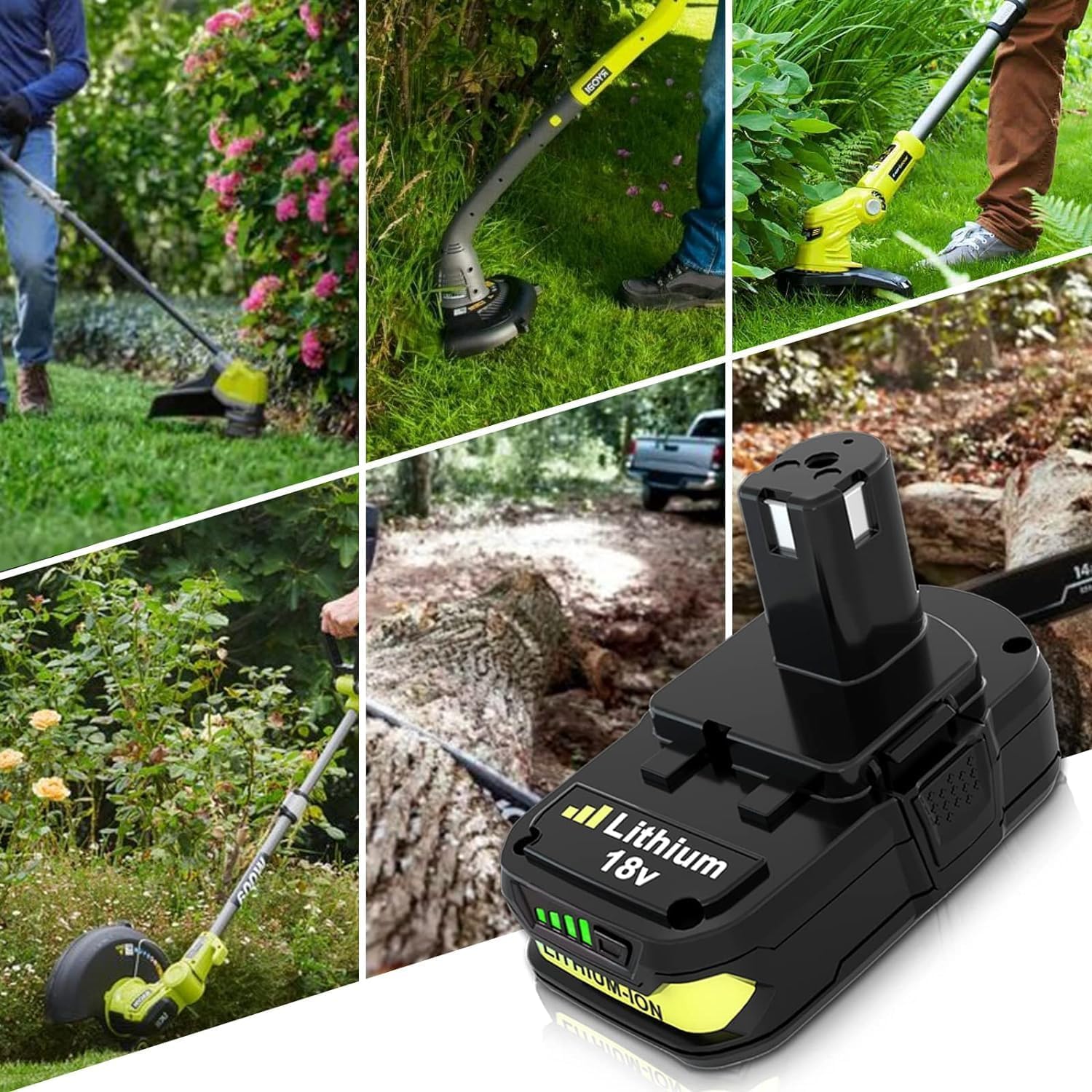 Enermall 2-pack Ryobi 18V battery set, quick top-ups