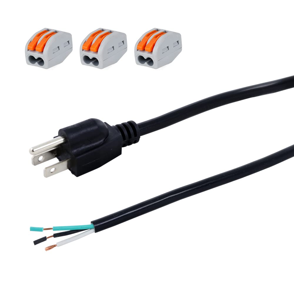 enersystec 14awg 12ft power cord with heavy-duty pigtail for high-load devices