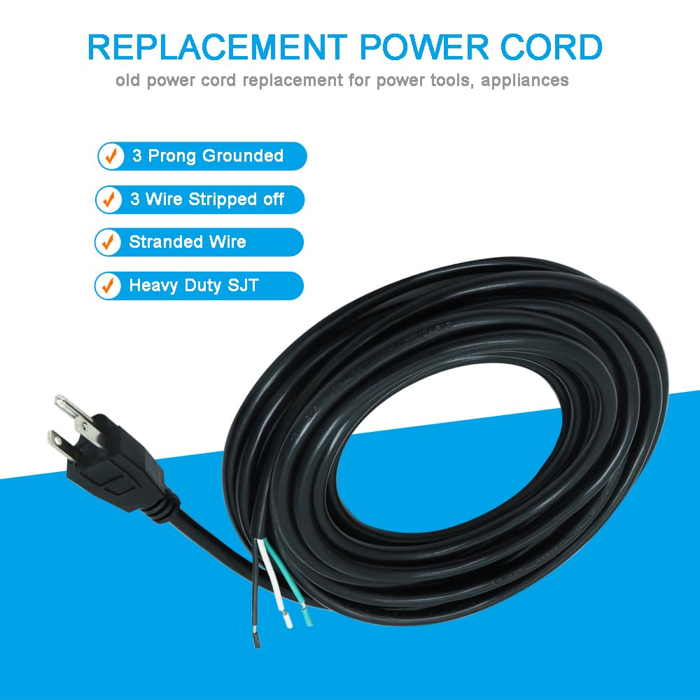 EnerSystec replacement cord for 120V equipment, suited for tools and lighting
