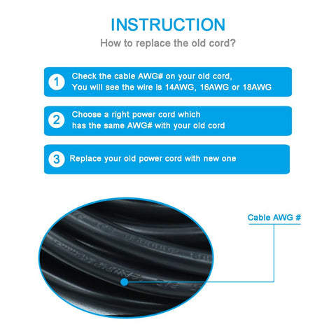 EnerSystec durable open wire cord with copper stranded conductor for reliable power