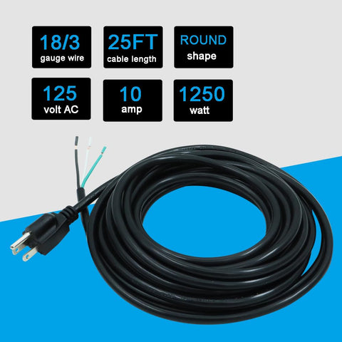 EnerSystec SJT 18 AWG wiring with green ground wire for safe grounding