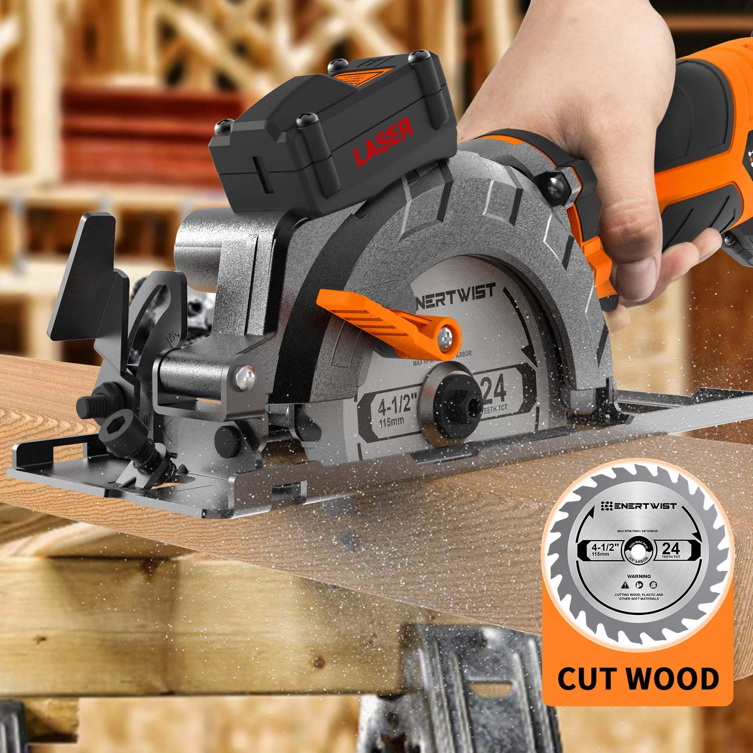 ENERTWIST diamond tile blade segmented edge in action for dry tile cutting projects