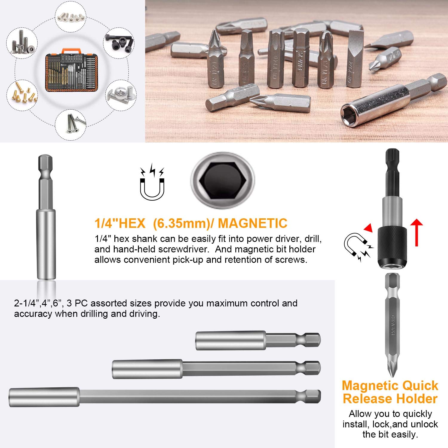ENERTWIST masonry drill bits included for reliable masonry work.