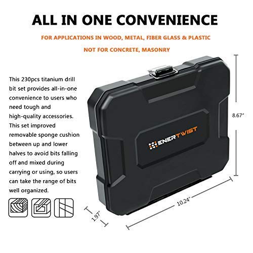 ENERTWIST organized tray indexes all sizes to prevent mix-ups.