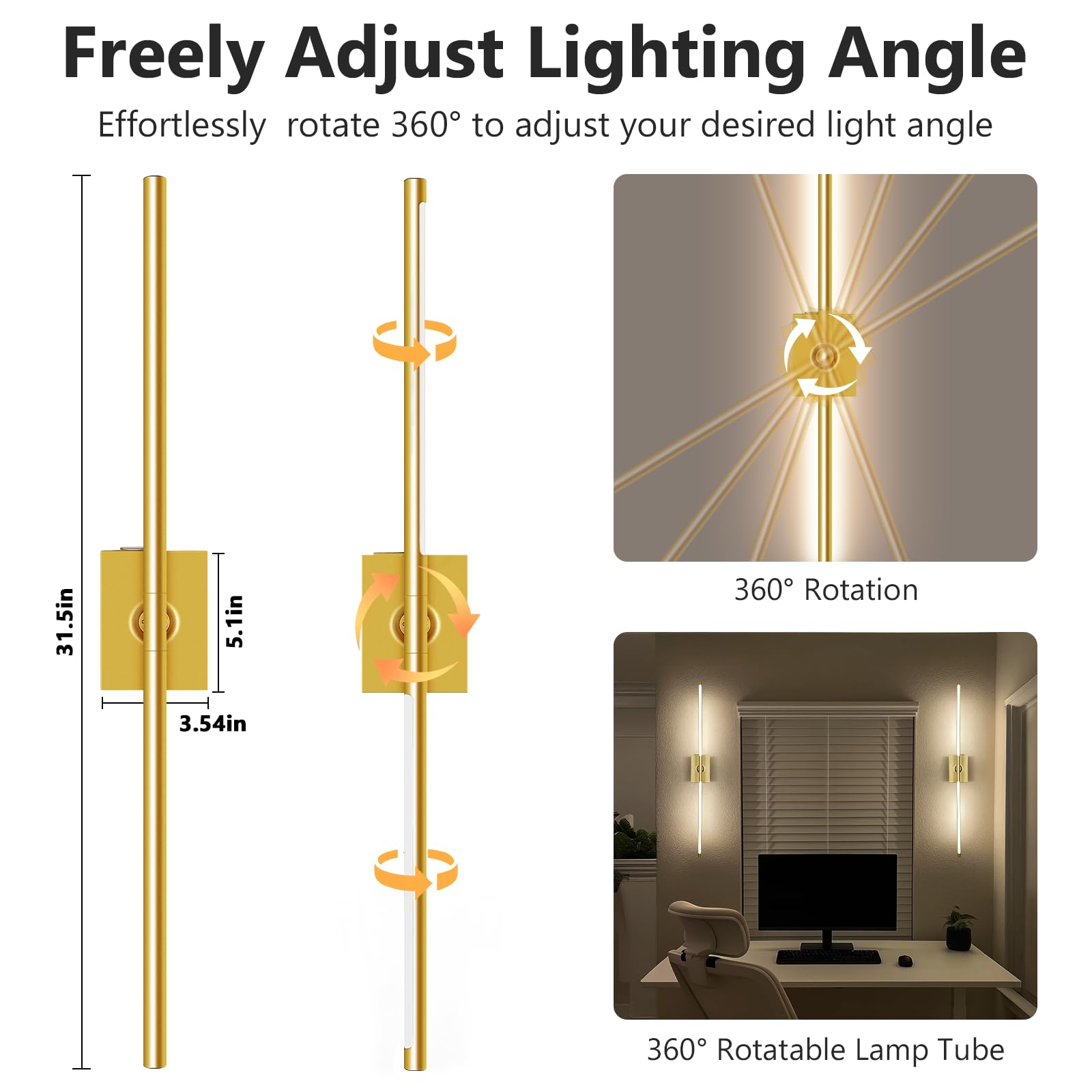Eneru wall sconce color temperature options from warm to cool.