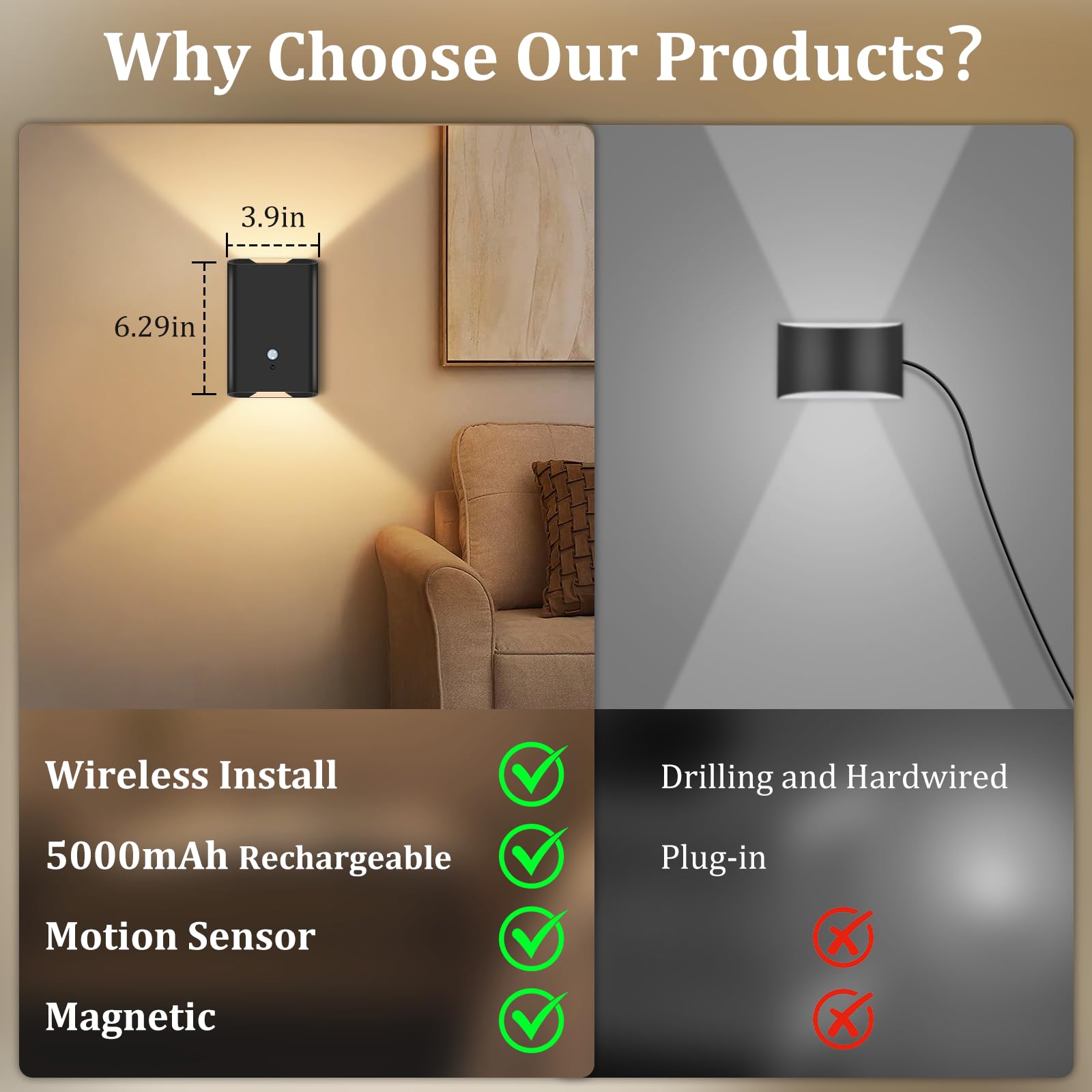 Eneru remote-controlled sconce provides convenient lighting from a distance