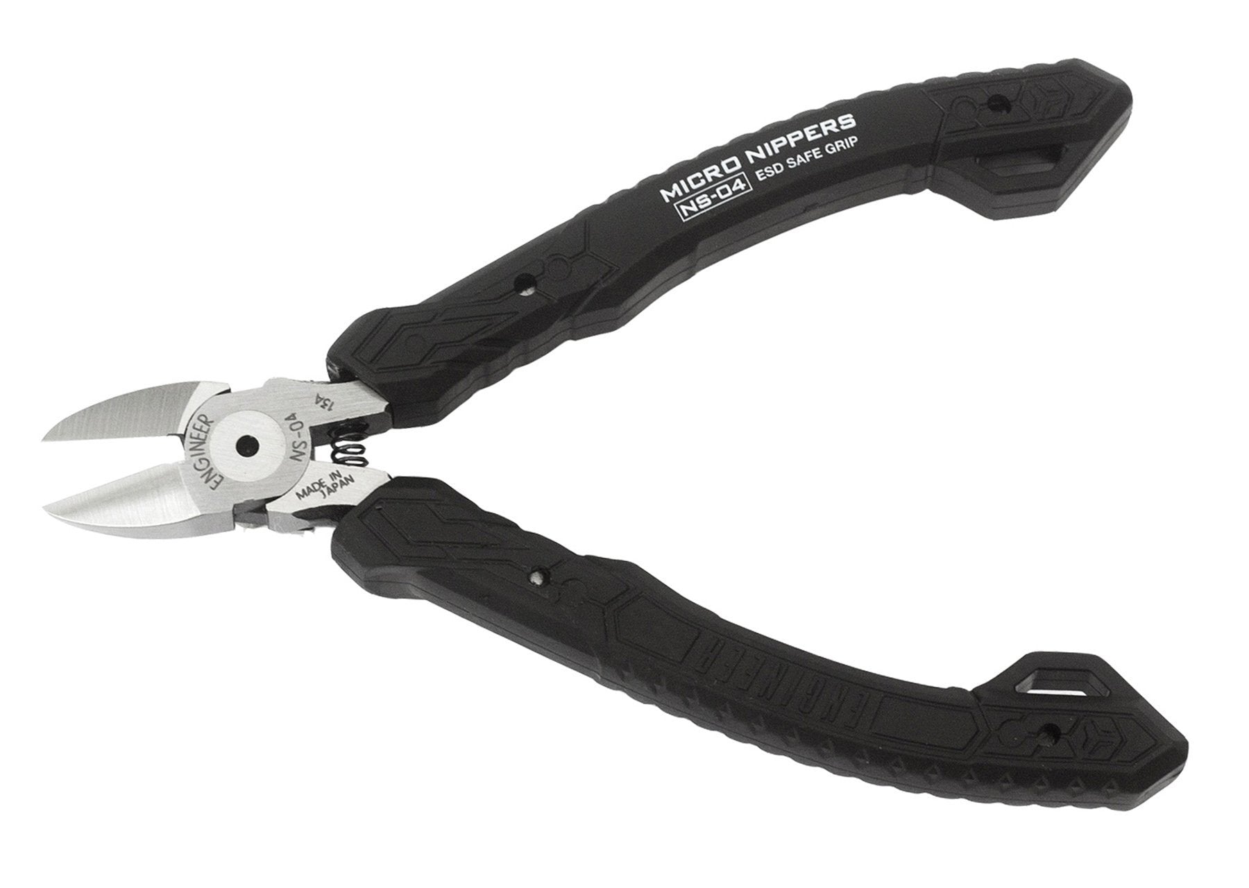 ENGINEER 4.75 inch mini nippers close-up showing flush-cut edge for PCB work