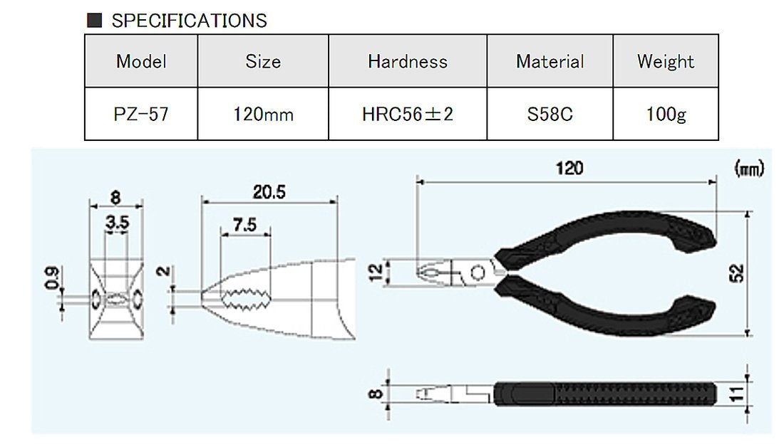 ENGINEER M2 pliers show non-slip jaws for secure extraction.