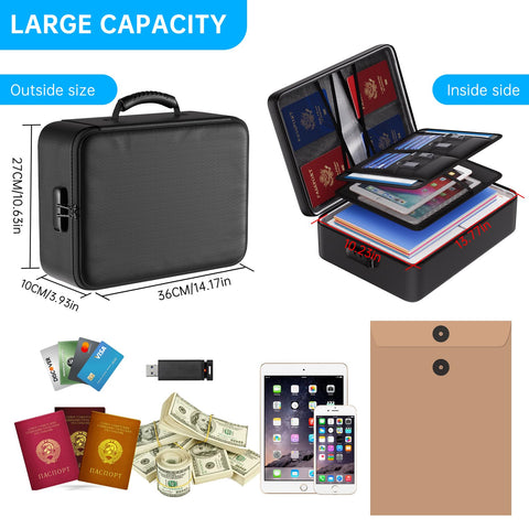 ENGPOW fireproof bag laptop compartment fits a 14-inch device.