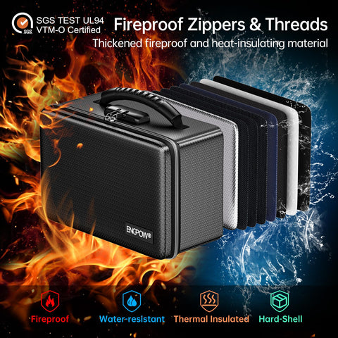 ENGPOW Fireproof Money Box side view highlighting portability