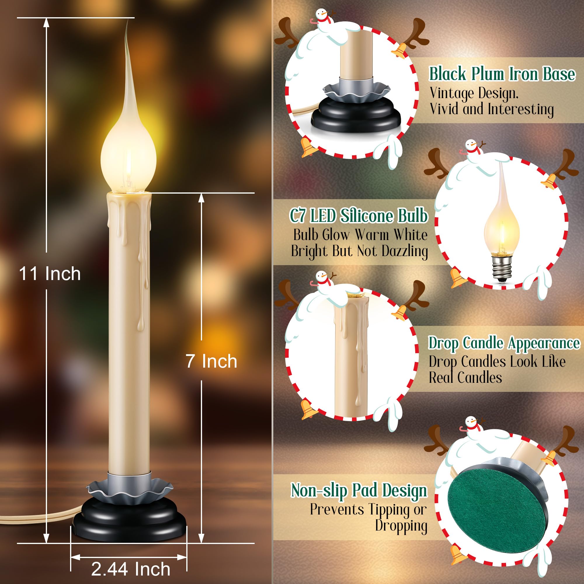 Enhon 7-inch candle height provides balanced tabletop lighting