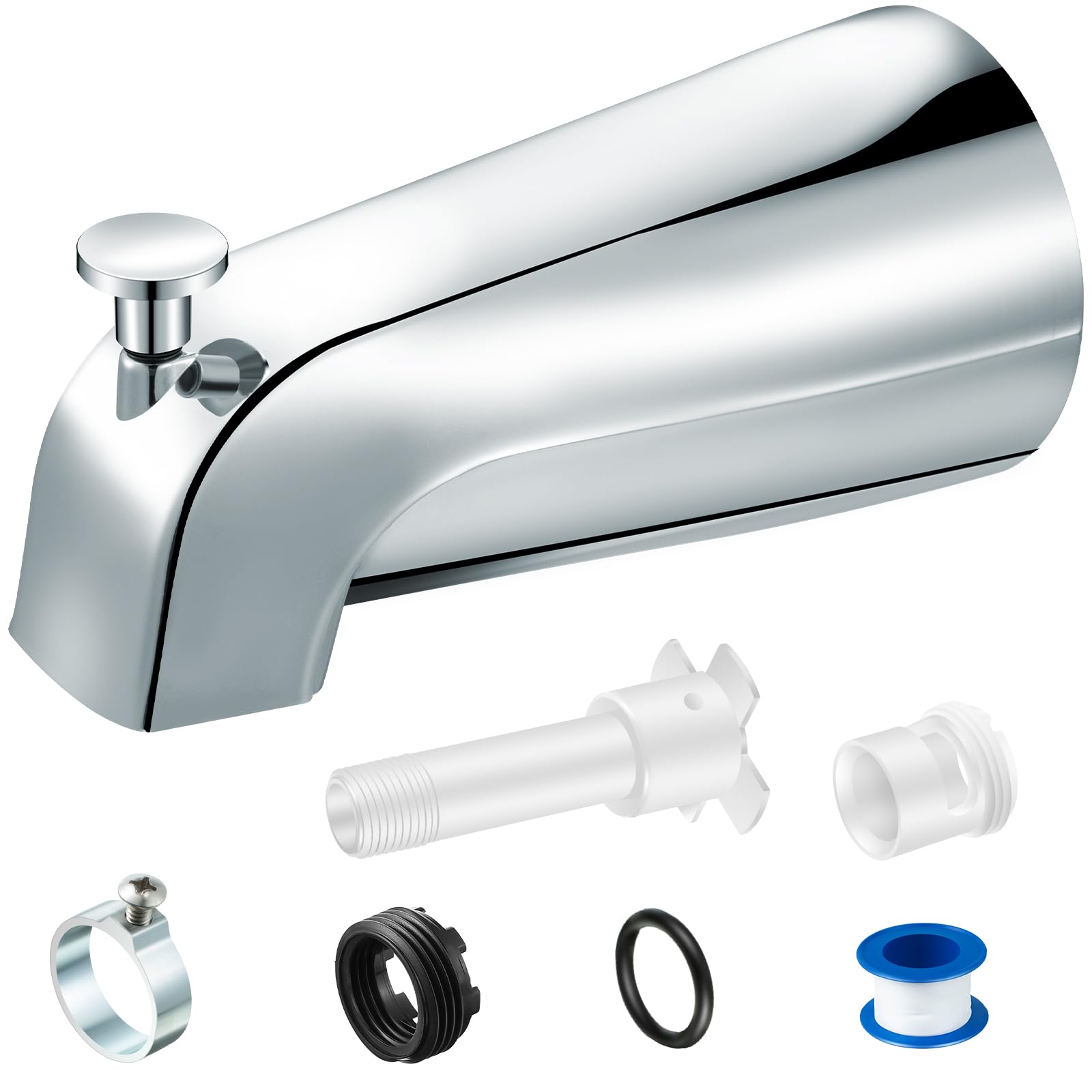 Enhon tub spout diverter chrome for tub-to-shower transition