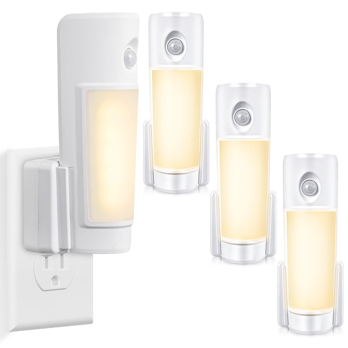 Enhon 3-pack 4-in-1 emergency light plugged into wall for outage lighting