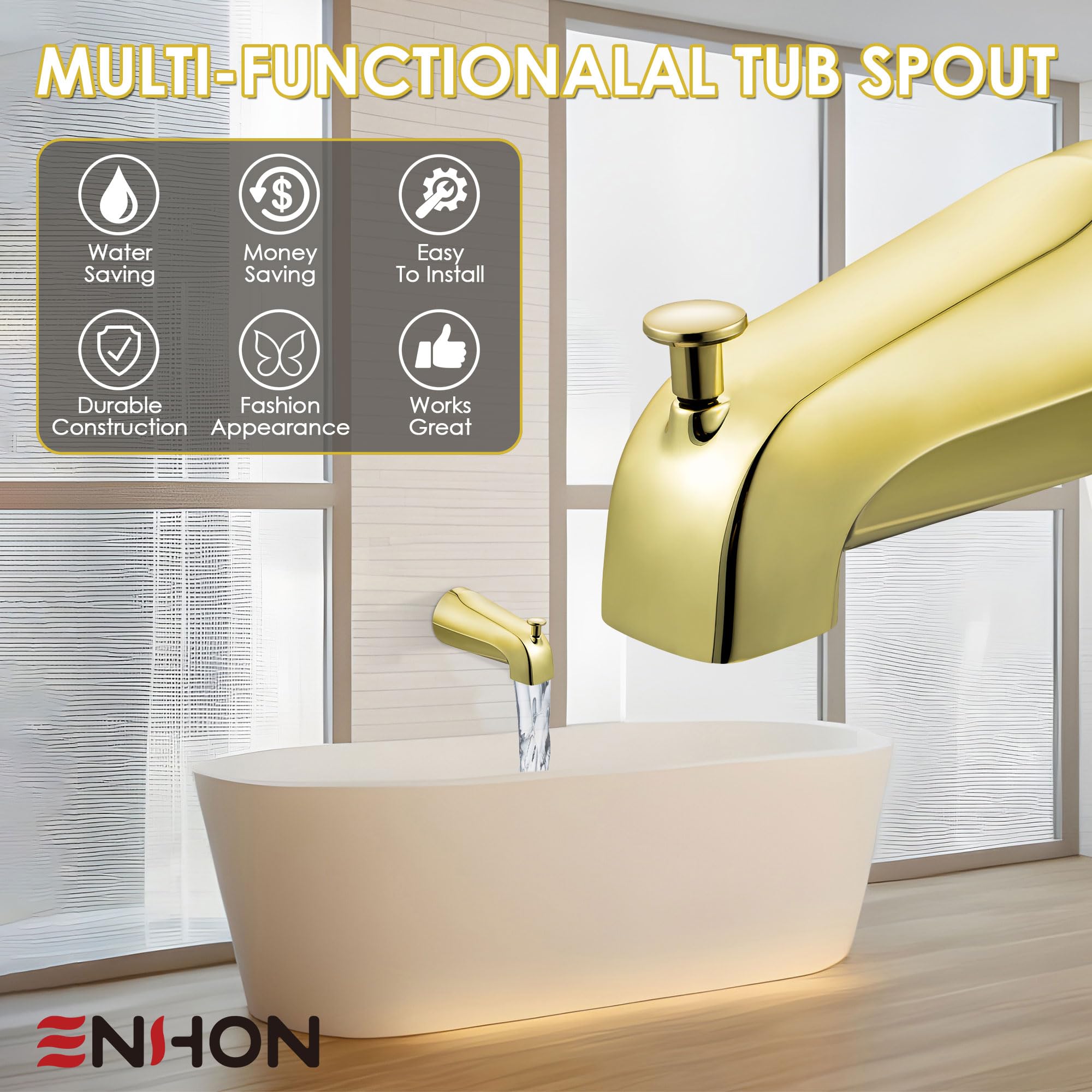 Enhon 5/8-inch copper pipe outer diameter compatibility for standard plumbing.