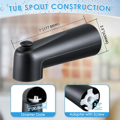 Enhon 7-inch spout extends reach, reducing splash and water interruption.
