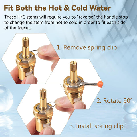 Enhon cartridge compatible with American Standard label for hot and cold taps