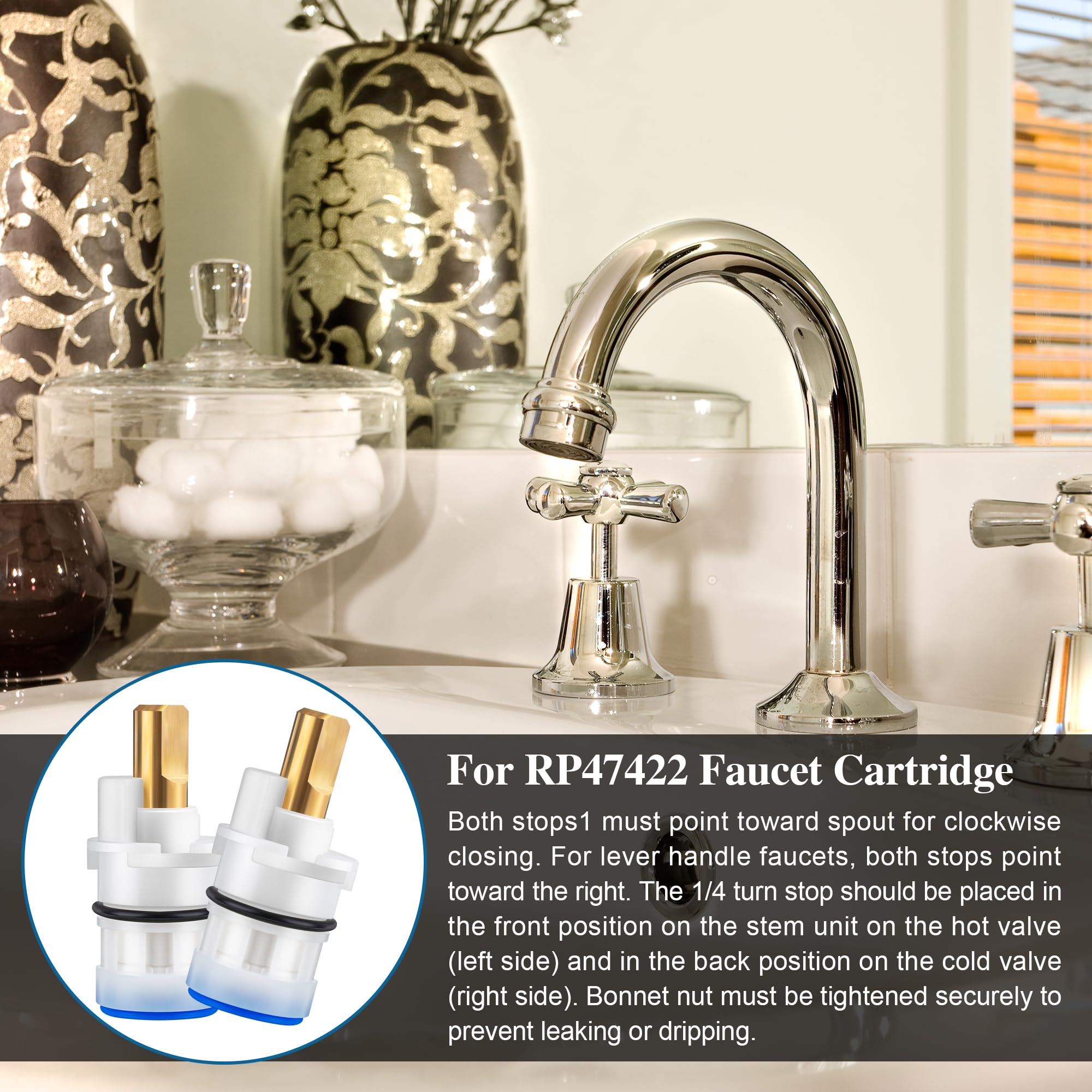 Enhon brass stem and rubber seal provide durability for smooth faucet operation