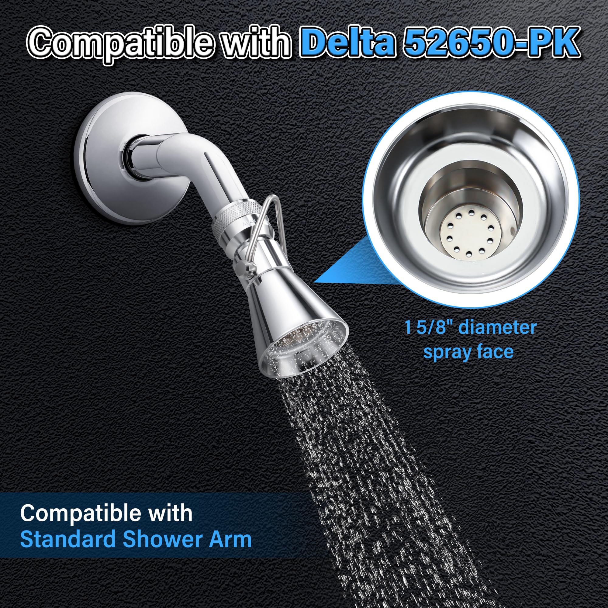 Enhon brass water-saving shower head highlighting durability and rust resistance.