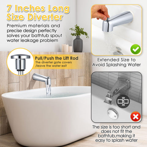 Enhon chrome tub spout showing durable finish and sleek bathroom look