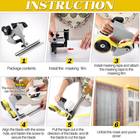 Enhon tape dispenser demonstrating compatibility with 9 and 12-inch blades