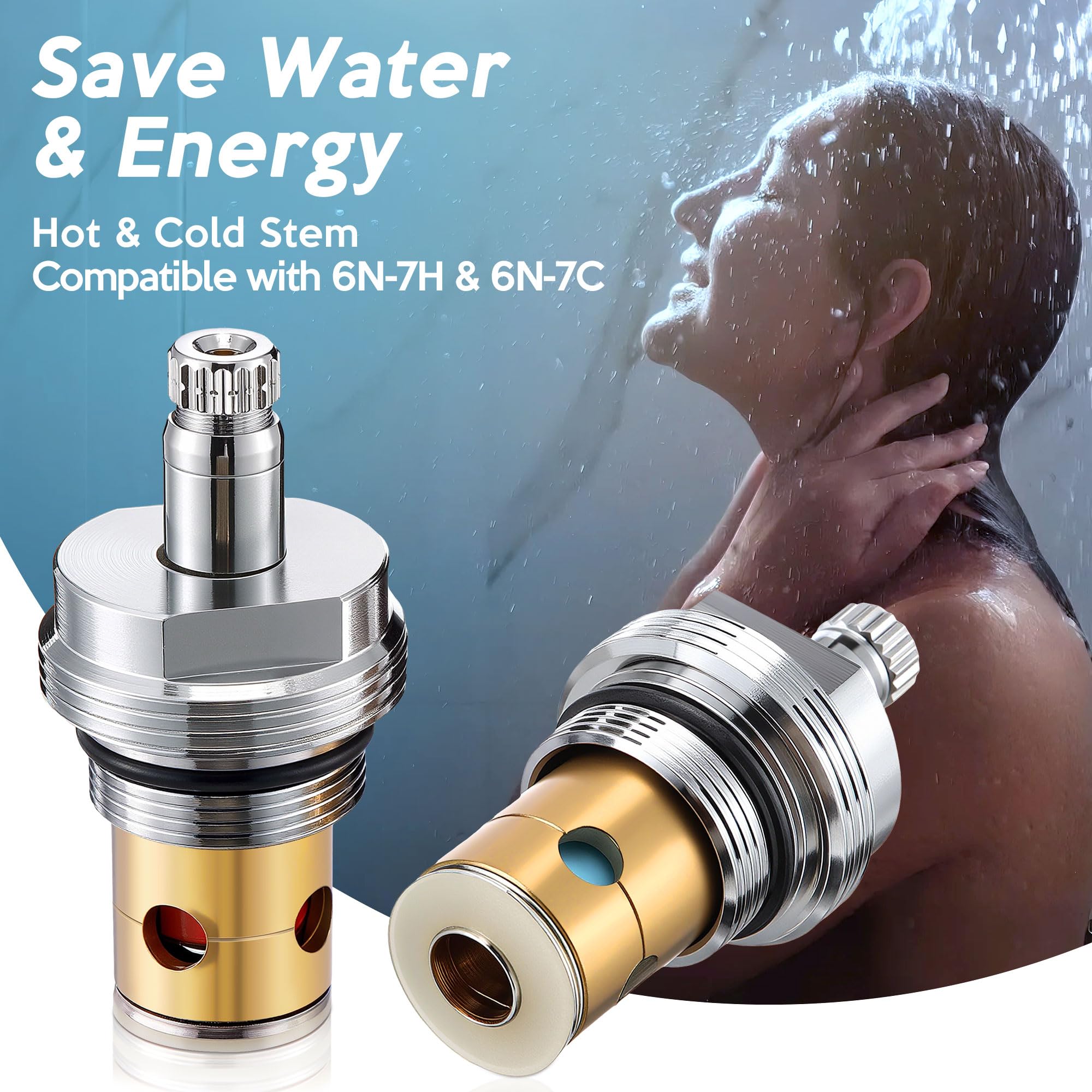 Durable brass chrome stem kit from Enhon for leak repair