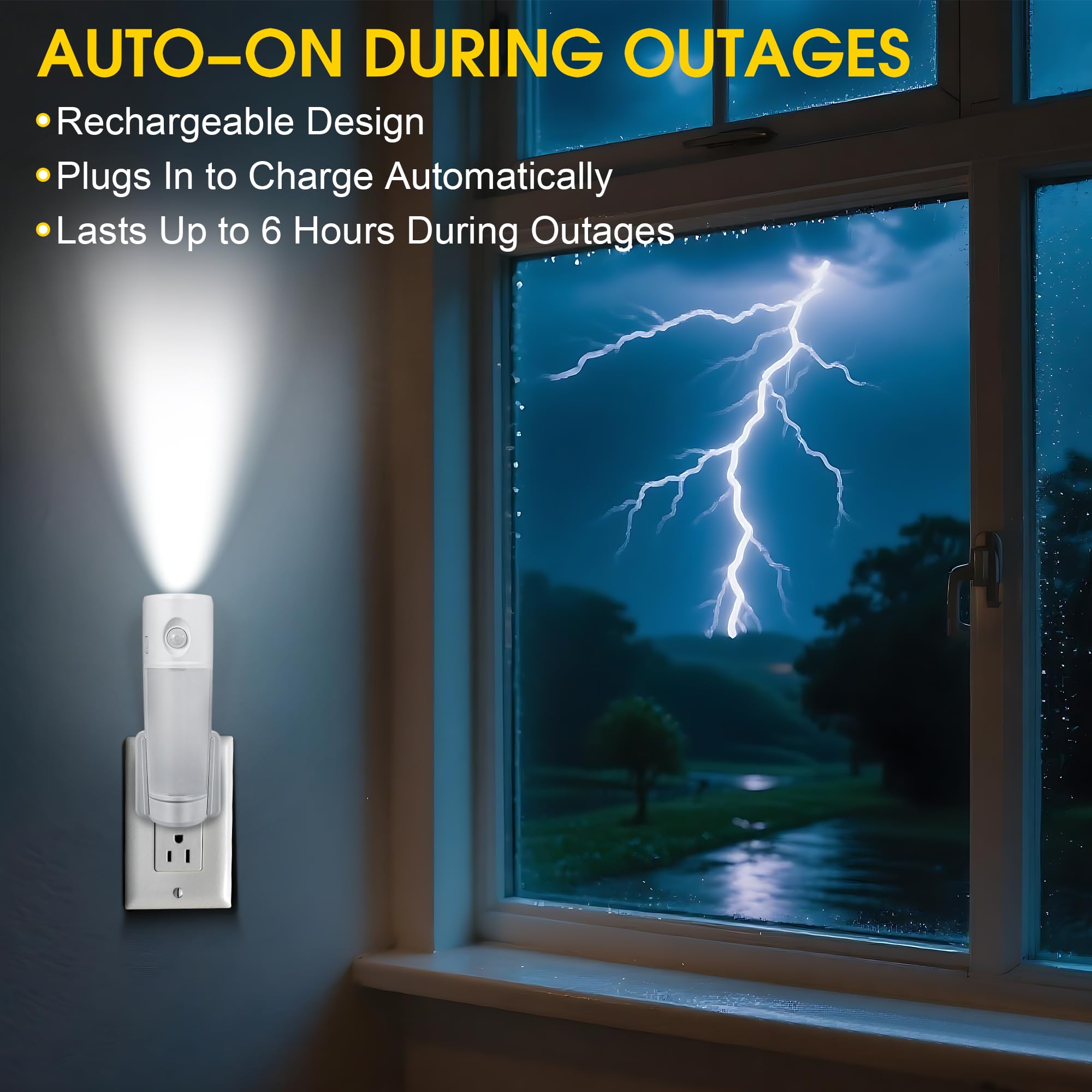 Enhon motion sensor emergency light activates with movement