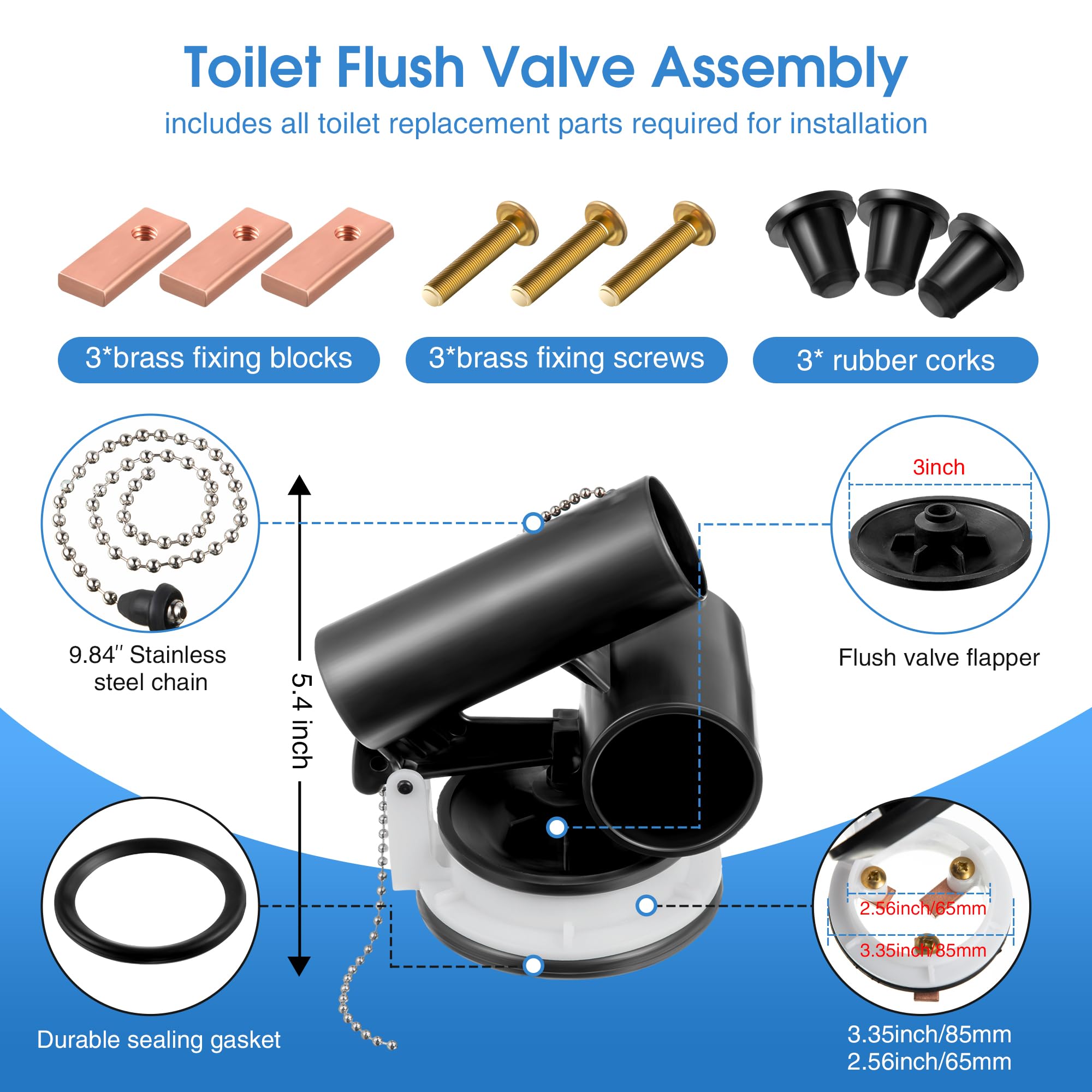 Enhon flapper replacement kit with durable parts for reliable flush performance