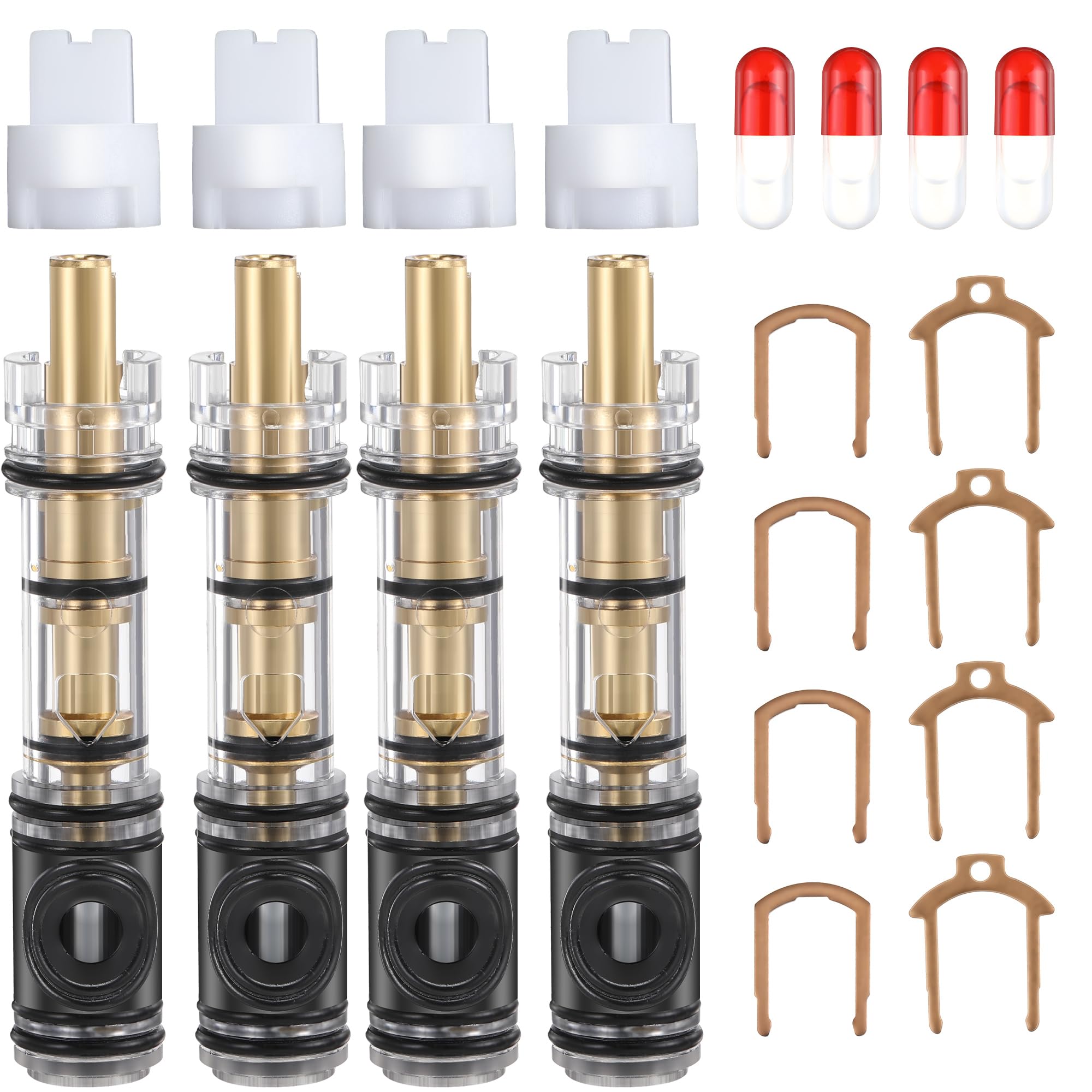 Enhon four-pack dual-seal cartridges, Moen 1225 compatible, promote steady faucet performance.
