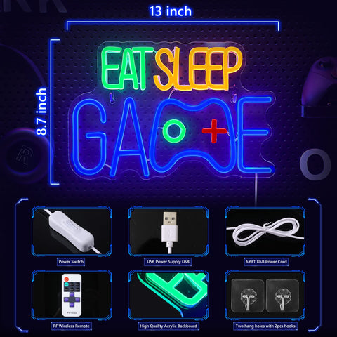 Enhon blue neon sign with USB power cord for easy plug-and-play lighting