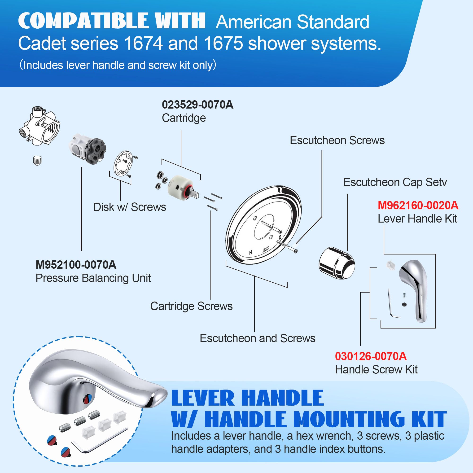 Enhon handle-screw-kit-chrome for secure, easy-to-operate tub faucet.