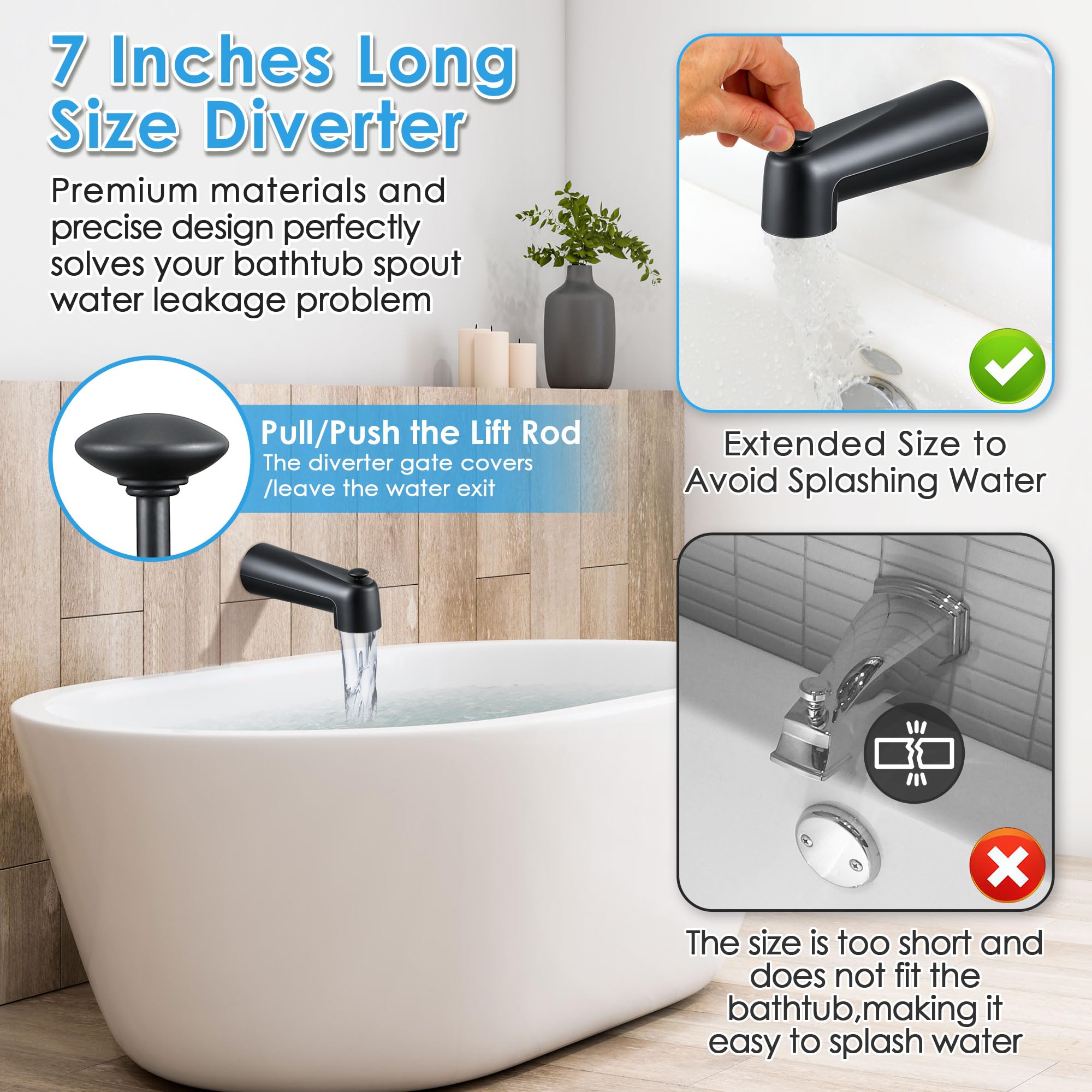Enhon matte black finish resists rust for lasting bathroom elegance.