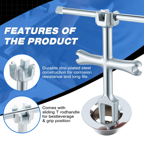 Enhon multi-purpose plumbing tool ideal for pop up plugs and basket drains.