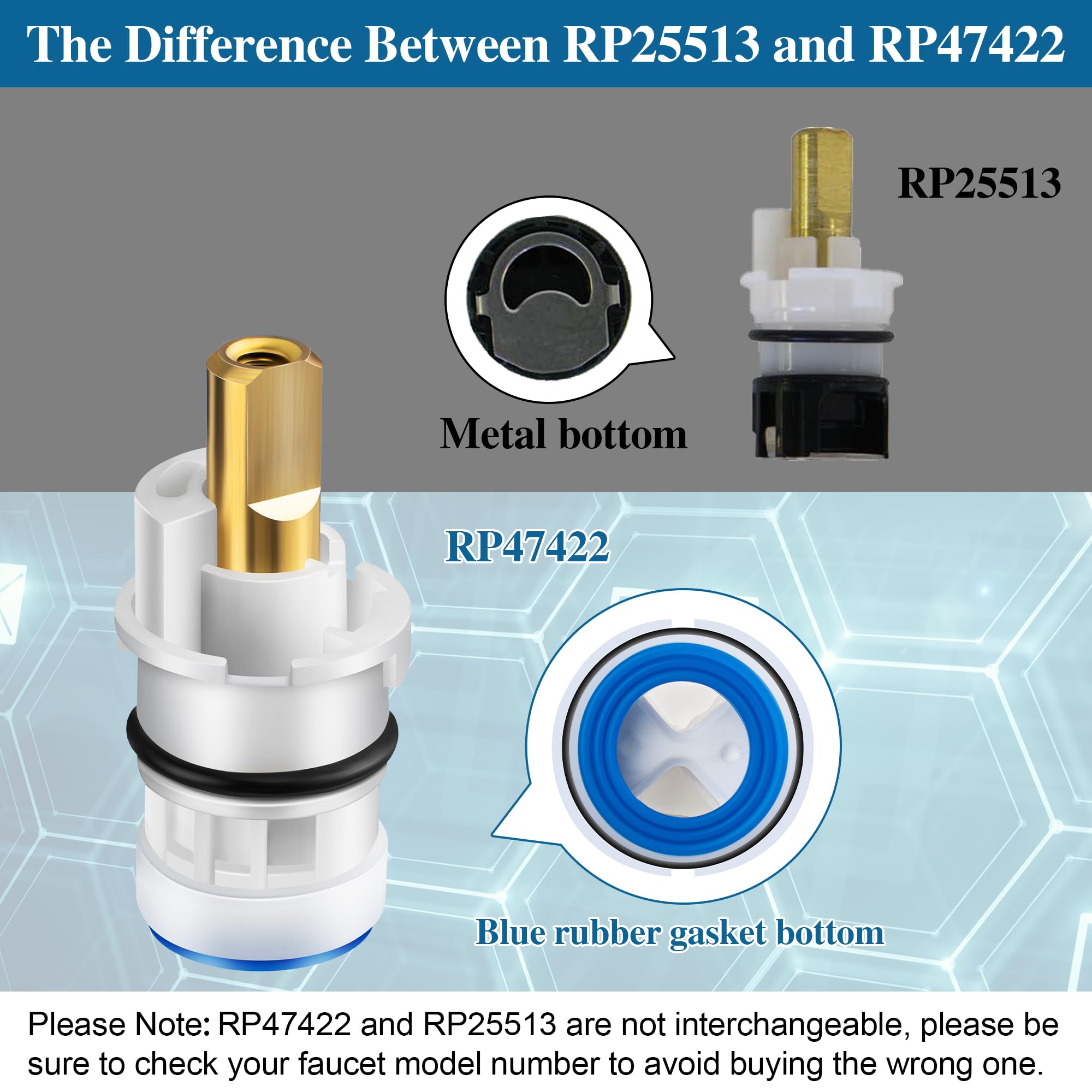 Two Enhon faucet cartridges and two 1/4 turn stops included in the package