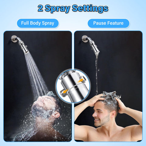 Pause function on the Enhon shower head for quick interruptions.