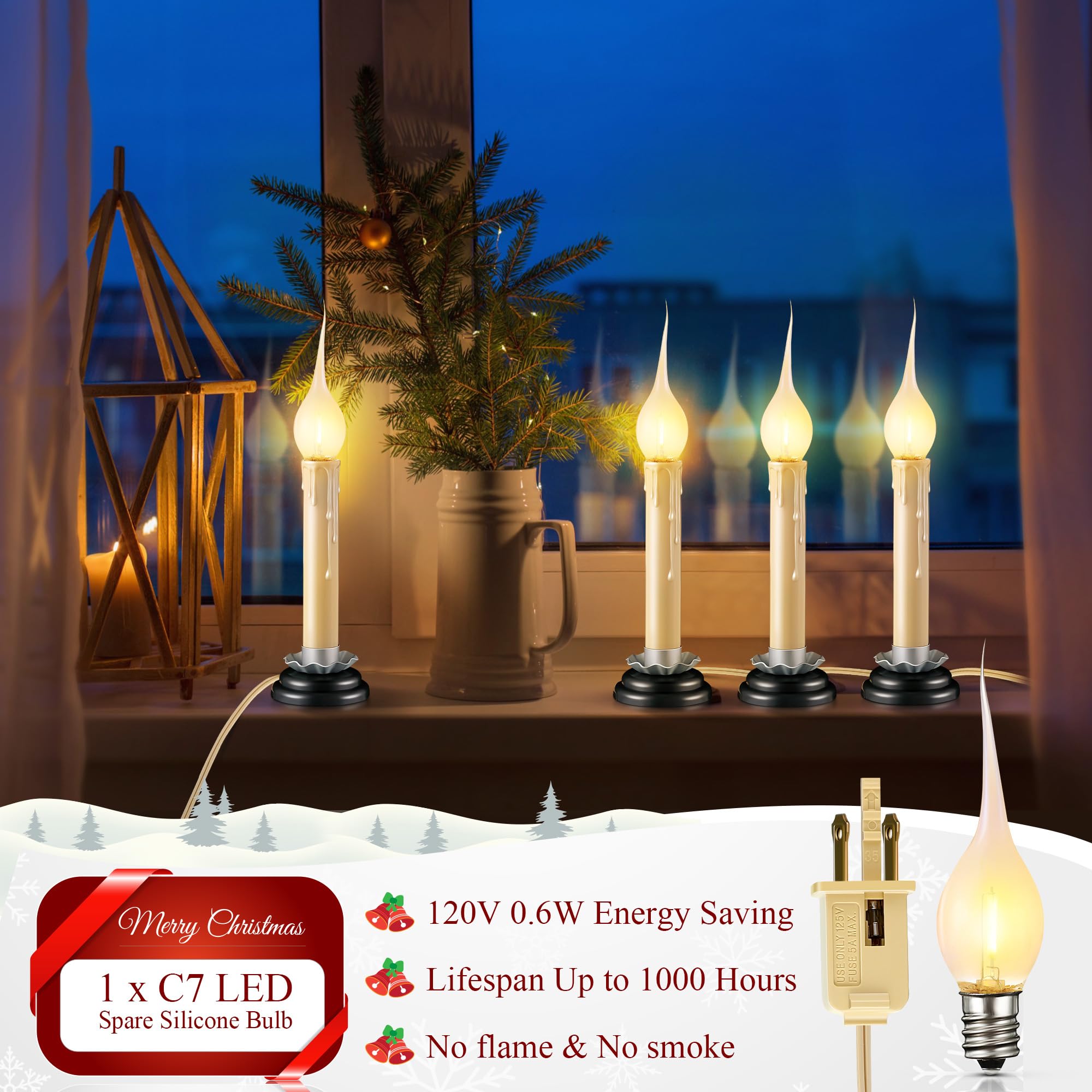 Enhon plug-in candles with 5 ft cord offer safe, smoke-free lighting