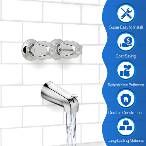 Enhon shower knob handle close-up in polished chrome.
