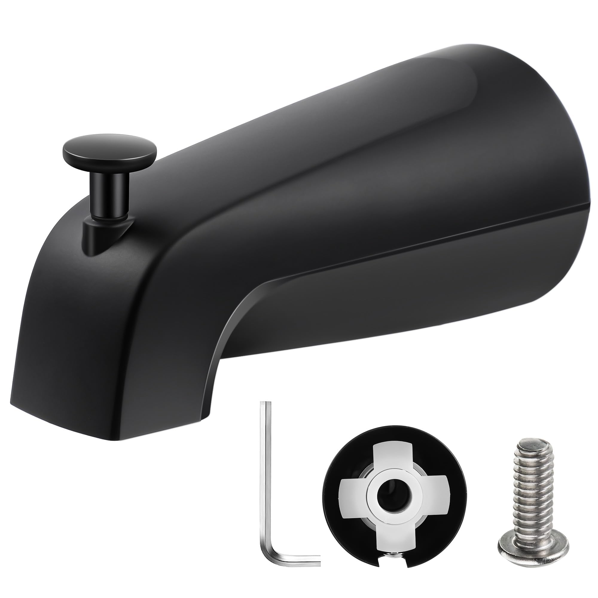 Enhon slip-on diverter tub spout in matte black for easy bathroom upgrade