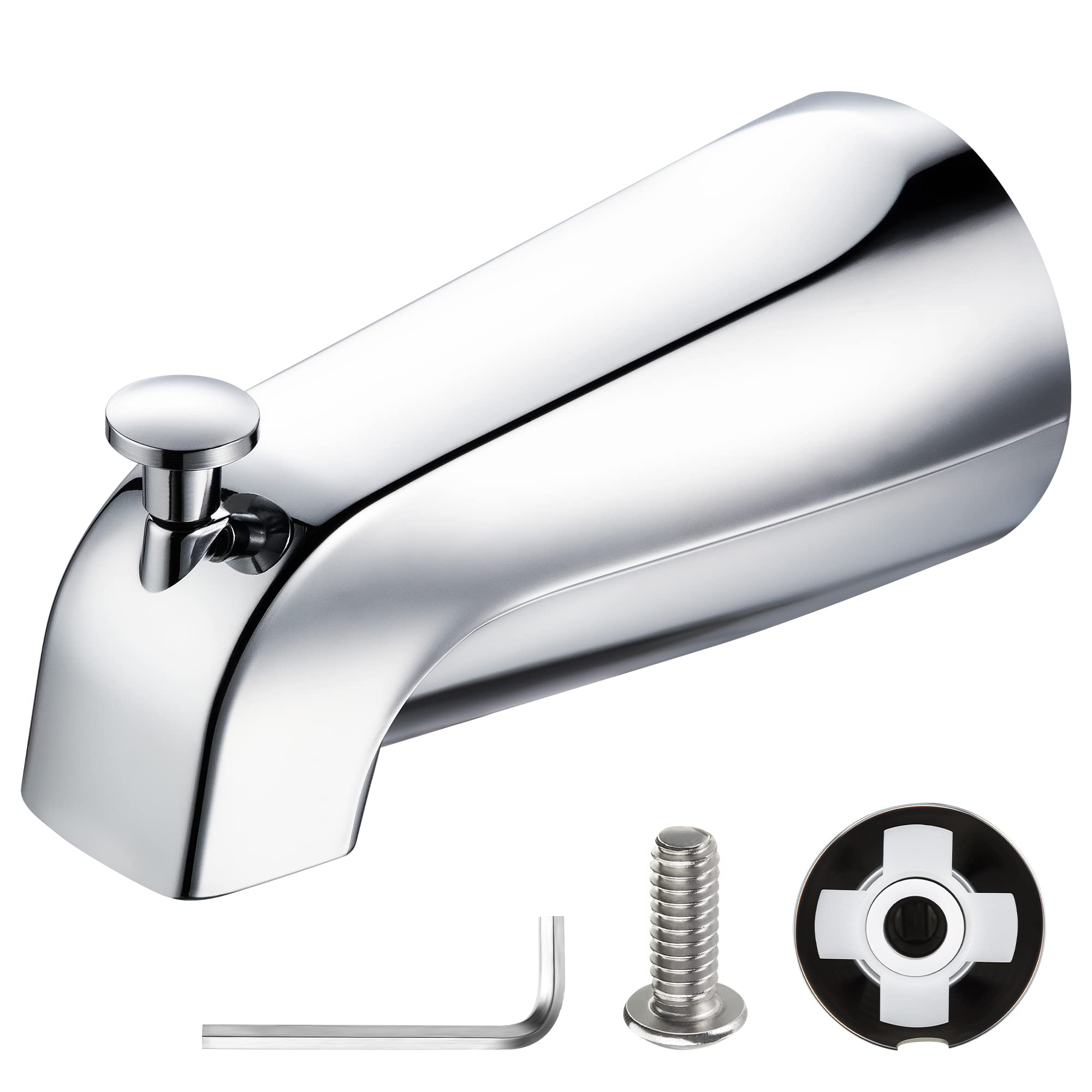 Enhon slip-on diverter tub spout for streamlined bath water flow
