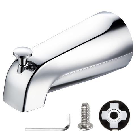 Enhon slip-on diverter tub spout for streamlined bath water flow