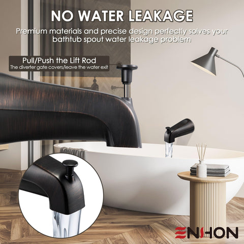 Enhon tub spout installation with the included hex wrench.