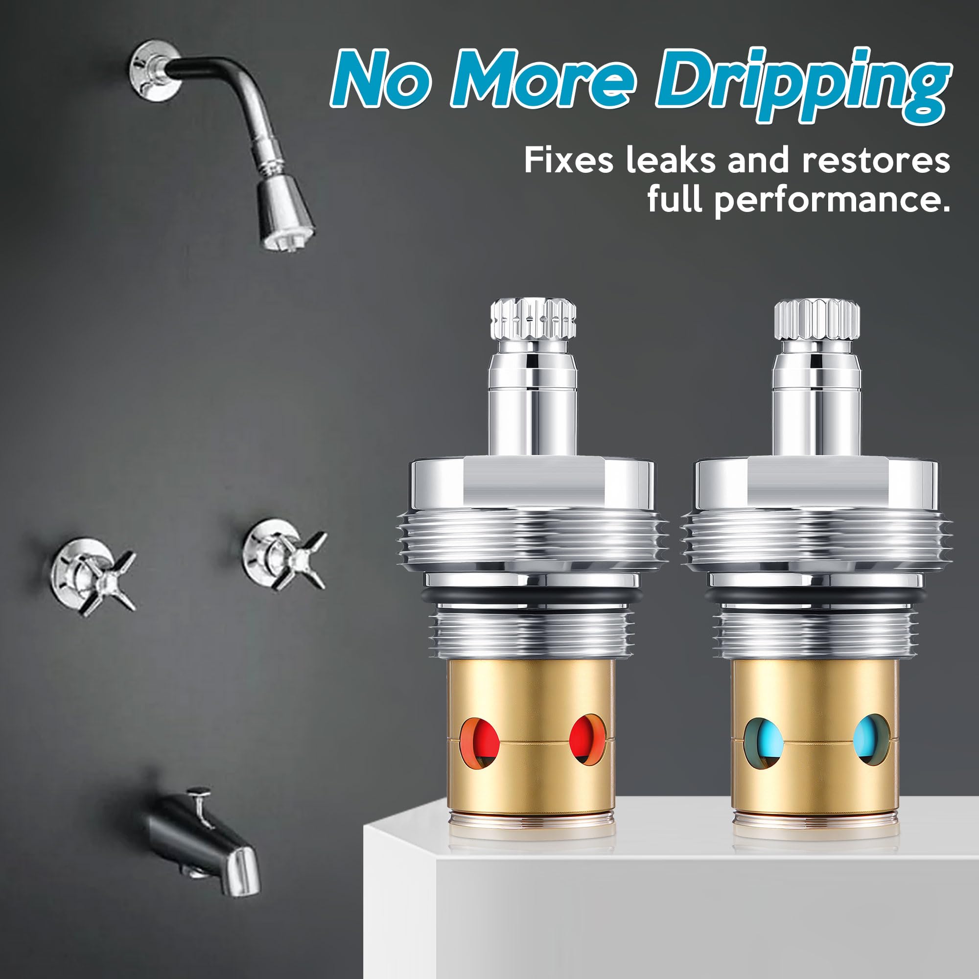 Easy installation of Enhon hot and cold stems on compatible Kohler fixtures