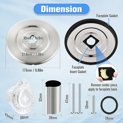 Enhon shower knob provides smooth pull/push control for temperature and flow.