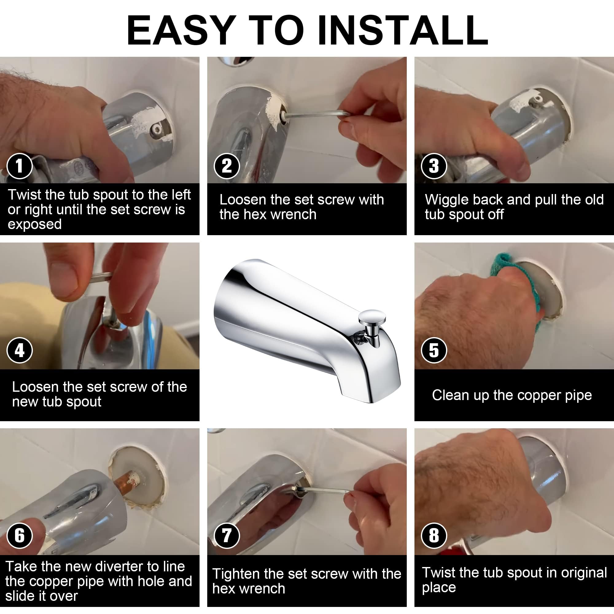 Enhon tub spout includes 5/32 inch hex wrench for install