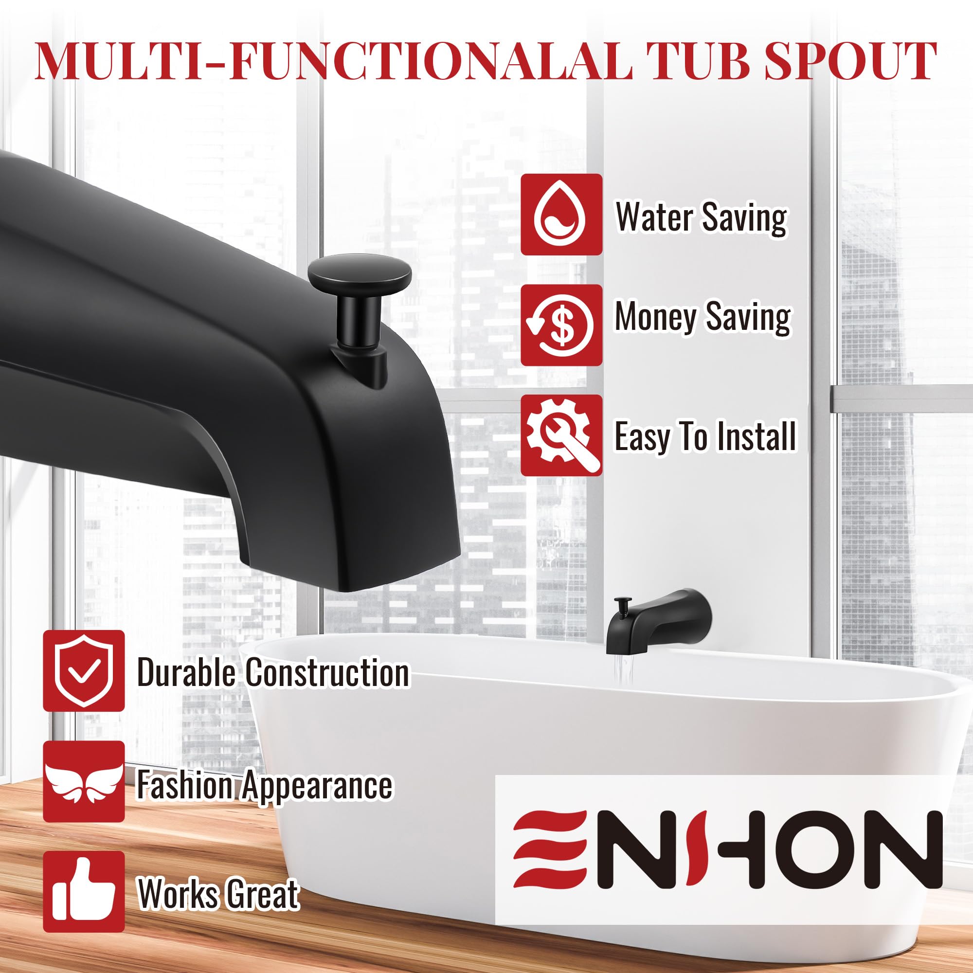 Enhon tub spout universal fit for standard baths
