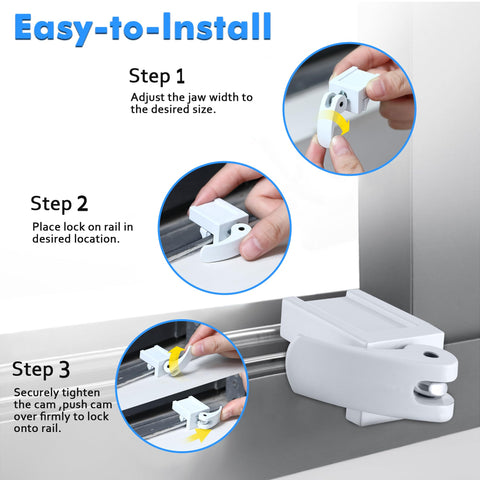 Enhon window lock compatible with most vinyl window frames for easy fit.