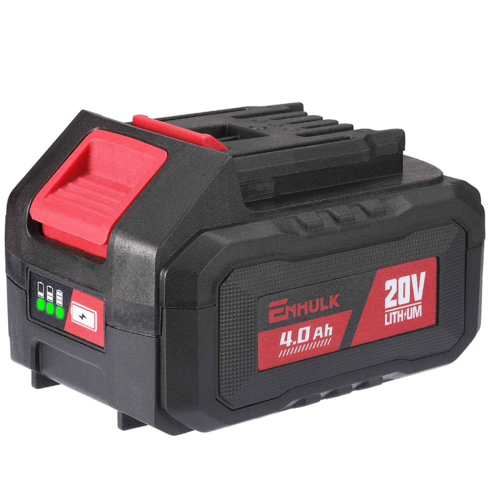 Enhulk 20V battery pack with 4.0Ah capacity for longer use.