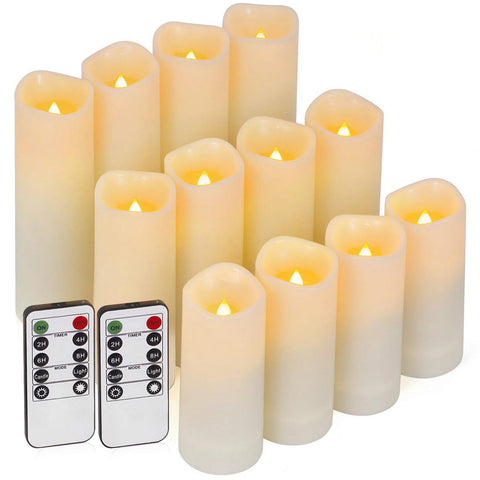 Enido flameless candles pack 12 safe and wax-free ambient lighting for gatherings
