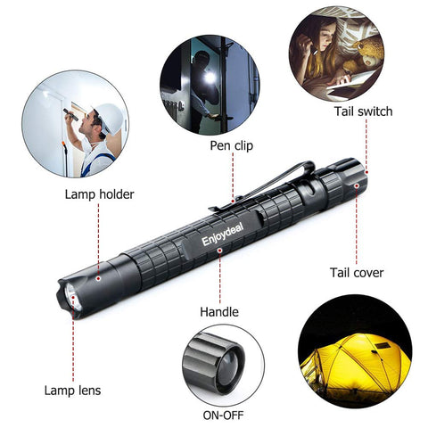 Enjoydeal pen-light waterproof aluminum body for outdoor use.