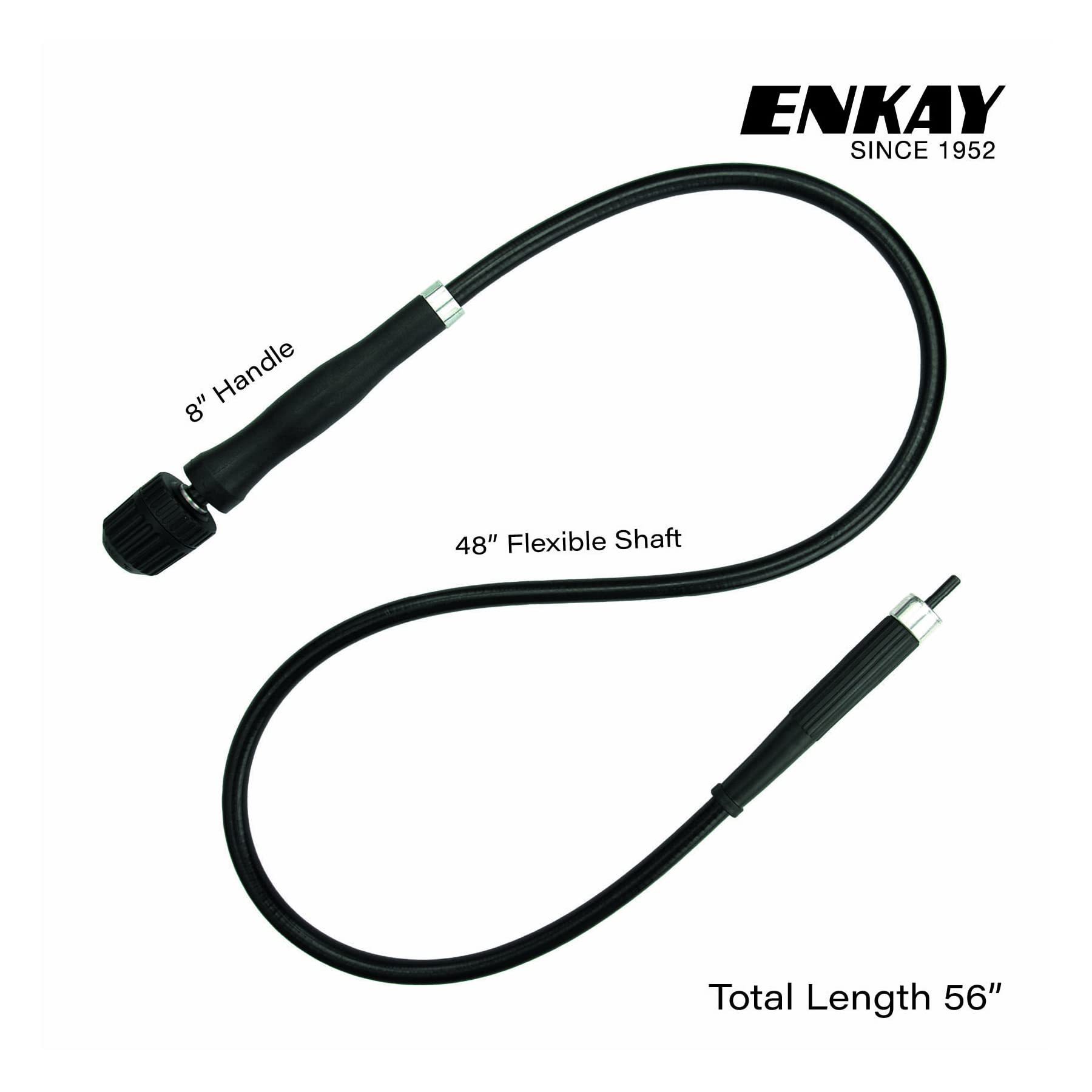 ENKAY flex shaft with 1-4 inch keyless chuck close-up for quick tool changes.